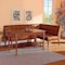 Baxton Studio Sanford Mid-Century Modern Tan Faux Leather and Walnut Brown Finished Wood 3-Piece Dining Nook Set 184-11346-9305-Zoro - alternate 8